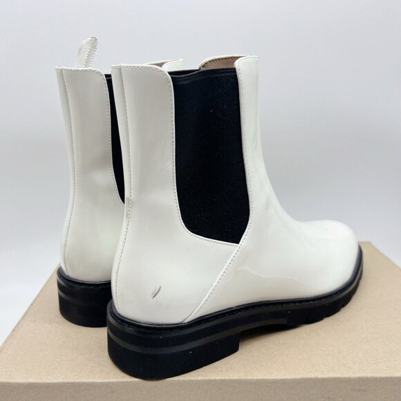 STUART WEITZMAN Dylan Leather Chelsea Boots Bootie White US 7.5 EU 38 - Picture 11 of 13